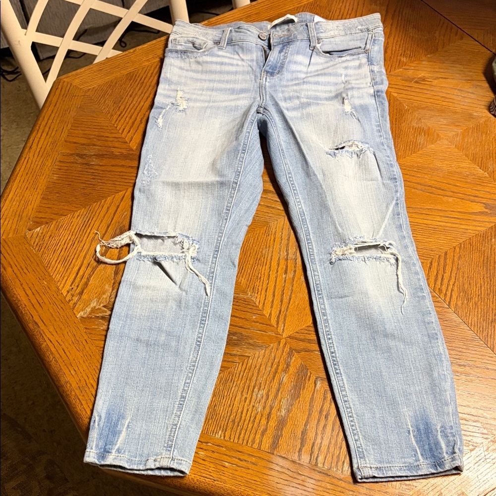 Eunina Sky Blue Ripped Skinny Jeans